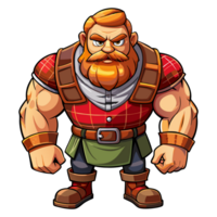 Classic Lumberjack with Beard Isolated on Transparent Background png
