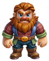 Woodworker with Beard in Rugged Attire Isolated png