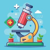 Cartoon Icon Illustration of a Floating Microscope vector