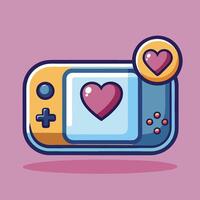 Cartoon Image of a Game Console Adorned with a Heart vector