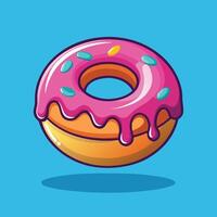 Cartoon Illustration of a Melting Donut Floating in Mid Air vector