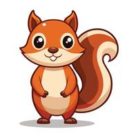 Adorable Cartoon Icon of a Standing Squirrel in a Playful Pose vector