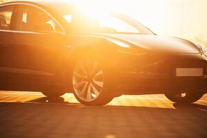 Close up view of the modern electric car photo