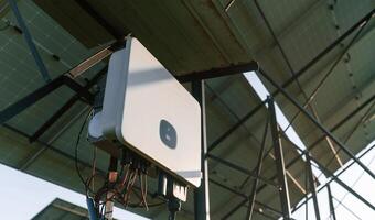Close up view of the control panel ,of solar batteries photo