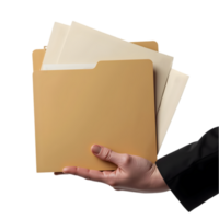 A person holding a folder with a file inside png