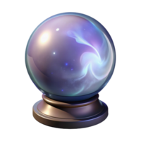 elegant rustic A single, magical crystal ball, swirling mist inside, resting on a stand stand cropped out , high quality png