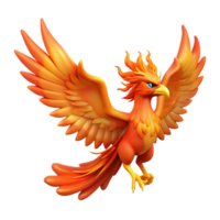 elegant modern A majestic phoenix, fiery wings spread, rising from ashes ashes cropped out , detailed png
