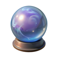 wonderful artistic A single, magical crystal ball, swirling mist inside, resting on a stand stand cropped out , authentic png