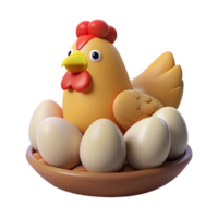 serene classic A hen sitting on eggs eggs cropped out authentic png