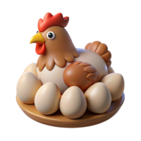 elegant minimalist A hen sitting on eggs eggs cropped out high resolution png