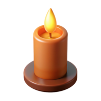 impressive creative A single, burning candle with a flickering flame flame as part of the candle object 4K png