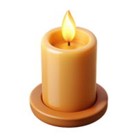 elegant vintage A single, burning candle with a flickering flame flame as part of the candle object high quality png