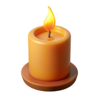 magnificent classic A single, burning candle with a flickering flame flame as part of the candle object high quality png