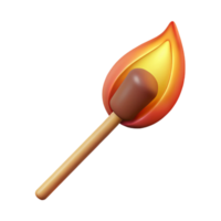 magnificent artistic A single, burning matchstick with a flame flame as part of the matchstick object 4K png