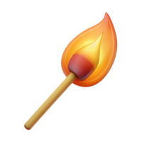 magnificent vintage A single, burning matchstick with a flame flame as part of the matchstick object professional png