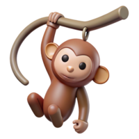 impressive classic Monkey hanging from a branch no branch shown , high resolution png