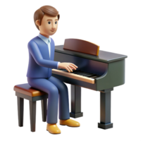 elegant rustic Talented musician playing the piano implied, not shown professional png