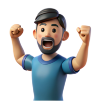 impressive abstract Excited gamer winning a game implied, not shown professional png