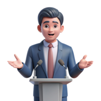 serene vintage Presenting businessman giving a speech implied, not shown high quality png