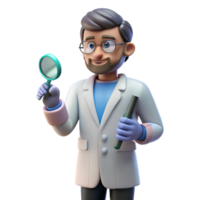 serene artistic Analytical doctor researching a cure implied, not shown premium png