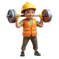 dramatic minimalist Strong construction worker lifting heavy objects implied, not shown high resolution png