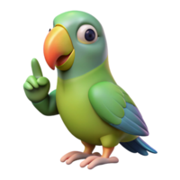 impressive modern Parrot, perched on a finger finger not visible , genuine png