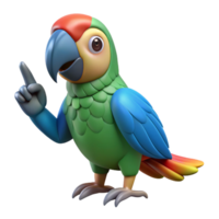 impressive rustic Parrot, perched on a finger finger not visible , high quality png