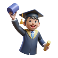 dramatic classic Happy graduate, throwing graduation cap cap not fully visible , authentic png