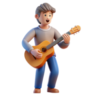 elegant minimalist Musician, playing a guitar guitar neck only visible , authentic png