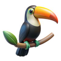 extraordinary vintage A toucan, perched on a branch branch not visible exclusive png