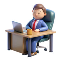 impressive creative Sleeping businessman at a desk desk not visible , high resolution png
