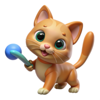 dramatic modern A playful kitten batting at a toy toy removed in post high resolution png