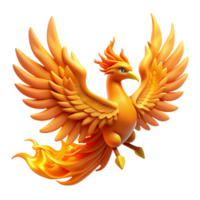 magnificent artistic Phoenix, mythical firebird, rising from flames the flames themselves are NOT part of the subject, imagine it as if captured mid-transformation , 4K png