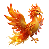 elegant artistic Phoenix, mythical firebird, rising from flames the flames themselves are NOT part of the subject, imagine it as if captured mid-transformation , authentic png