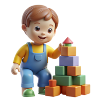 elegant rustic Playing toddler with building blocks implied, not shown original png