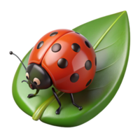 elegant abstract A ladybug, crawling on a leaf leaf not visible 4K png