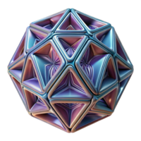impressionante nostálgico vintage uma flutuando, geométrico forma com intrincado fractal padrões. não fundo com transparente fundo. refinado png