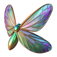 impressive passionate geometric Alien insect wing, iridescent, delicate veins, intricate patterns. NO BACKGROUND with Transparent Background. precision png