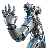 stunning acclaimed Cybernetic robot arm, highly detailed, metallic, intricate wiring. NO BACKGROUND with Transparent Background. png