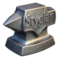 glorious inspired Stygian Iron, metal from the River Styx, underworld material, NO BACKGROUND with Transparent Background. png