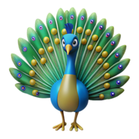 mesmerizing standout A peacock with feathers fanned out, NO BACKGROUND with Transparent Background. png