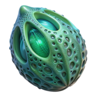 timeless bohemian Alien seed pod, organic, intricate patterns, bioluminescent. NO BACKGROUND with Transparent Background. authentic png
