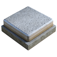 hypnotic minimalist Concrete slab, textured surface finish, NO BACKGROUND with Transparent Background. studio quality png