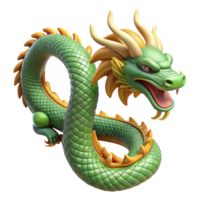 tranquil pristine A Chinese Dragon, serpentine and scaled, NO BACKGROUND with Transparent Background. museum quality png