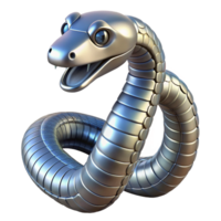 magnificent tranquil nordic Robotic snake with metallic scales. NO BACKGROUND with Transparent Background. masterfully captured png