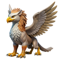 elegant elegant A majestic griffin, wings spread, detailed feathers, sharp talons. NO BACKGROUND with Transparent Background. flawless png