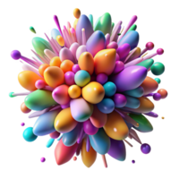 impressive dreamy art deco A dynamic, abstract explosion of colorful particles. NO BACKGROUND with Transparent Background. flawless png