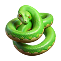 extraordinary minimalist A slithering green tree python NO BACKGROUND with Transparent Background. ultra HD png