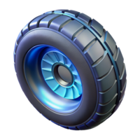 gorgeous iconic Futuristic vehicle tire with magnetic levitation technology. NO BACKGROUND with Transparent Background. png
