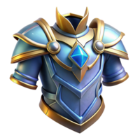 vibrant nostalgic gothic Mythical Armor, gleaming and powerful, providing protection, NO BACKGROUND with Transparent Background. refined png